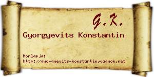 Gyorgyevits Konstantin névjegykártya